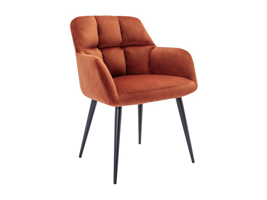 Vente Unique Lot De 2 Chaises Avec Accoudoirs - Velours Et Métal - Terracotta - PEGA De Pascal MORABITO