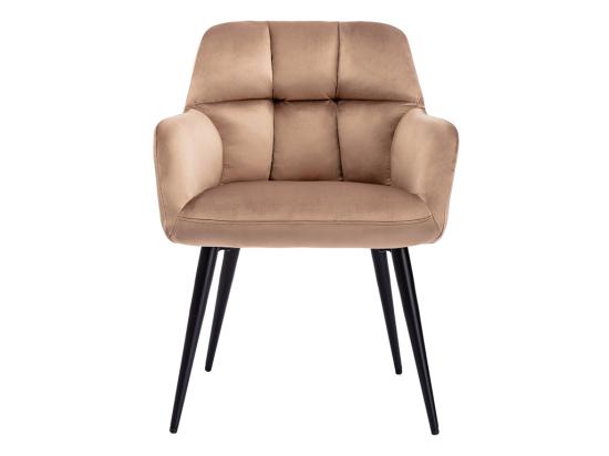 Vente Unique Lot De 2 Chaises Avec Accoudoirs - Velours Et Métal - Beige - PEGA De Pascal MORABITO