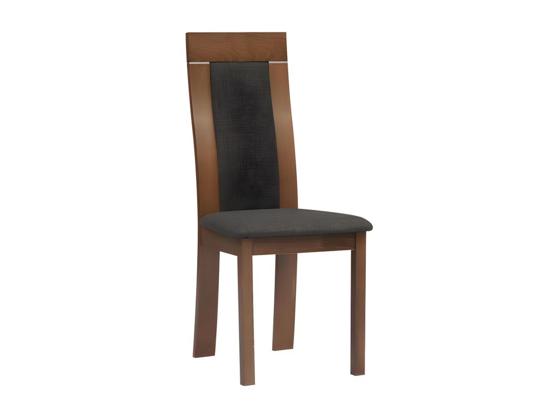 Vente Unique Lot De 2 Chaises BELINDA - Hêtre Et Tissu - Coloris : Noyer Et Anthracite
