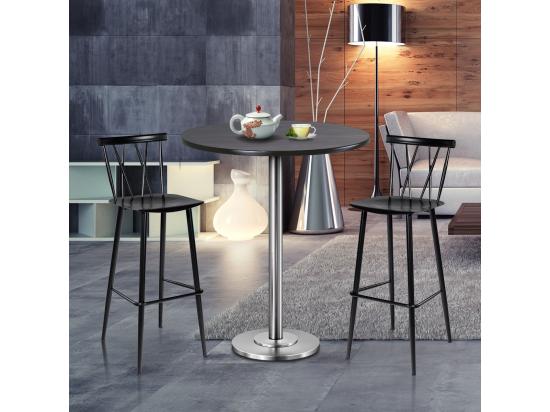 Vente Unique Lot De 2 Chaises De Bar De Style Moderne En Métal 47 5 X 41 X 105 CM Pour Bistro Cuisine Café Charge Max. 150 KG(Noir)