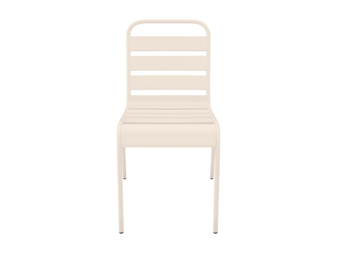 Vente Unique Lot De 2 Chaises De Jardin Empilables En Métal - Beige - MIRMANDE De MYLIA