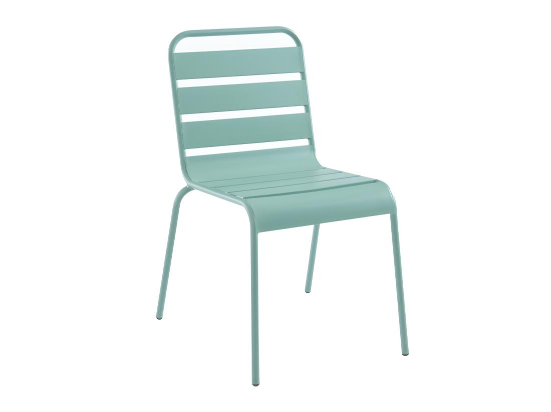 Vente Unique Lot De 2 Chaises De Jardin Empilables En Métal - Vert Amande - MIRMANDE De MYLIA