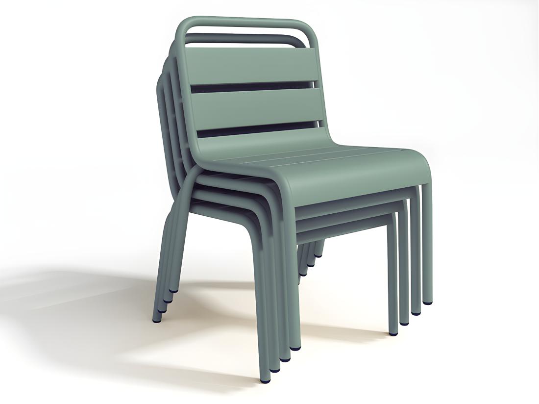 Vente Unique Lot De 2 Chaises De Jardin Empilables Pour Enfants En Métal - Vert Amande - POPAYAN De MYLIA