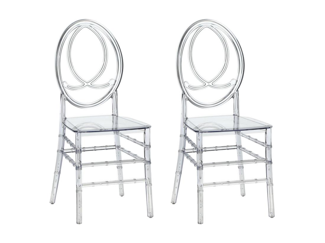 Vente Unique Lot De 2 Chaises En Polycarbonate Plein - Cristal - AMALINE