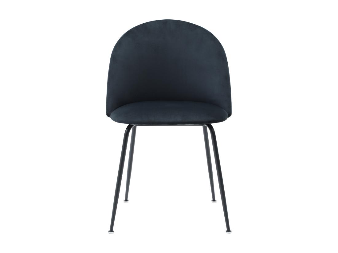 Vente Unique Lot De 2 Chaises En Velours Et Acier Inoxydable - Noir - MELBOURNE