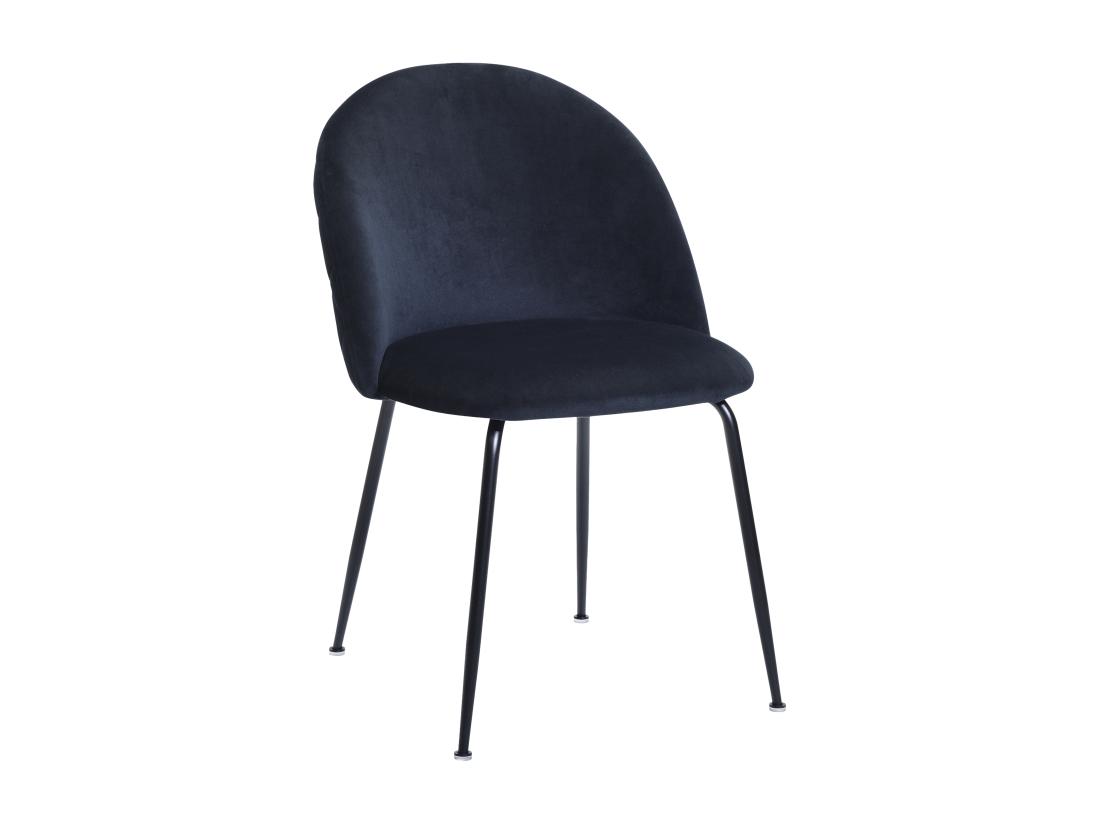 Vente Unique Lot De 2 Chaises En Velours Et Acier Inoxydable - Noir - MELBOURNE