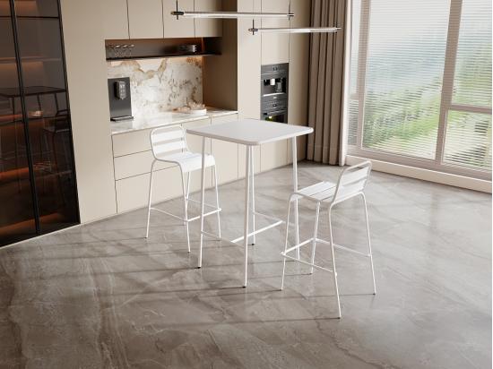 Vente Unique Lot De 2 Chaises Hautes De Jardin Empilables En Métal - Blanc - MIRMANDE De MYLIA