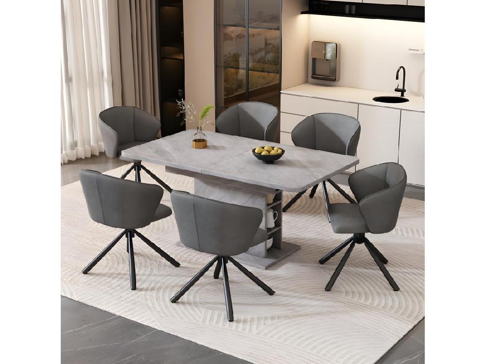 vente unique Lot de 2 Chaises pivotantes en similicuir - style moderne - Gris