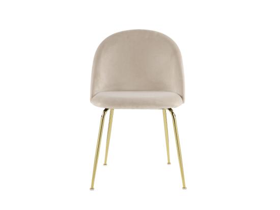 Vente Unique Lot De 2 Chaises - Velours Et Acier Inoxydable Doré - Beige - MELBOURNE