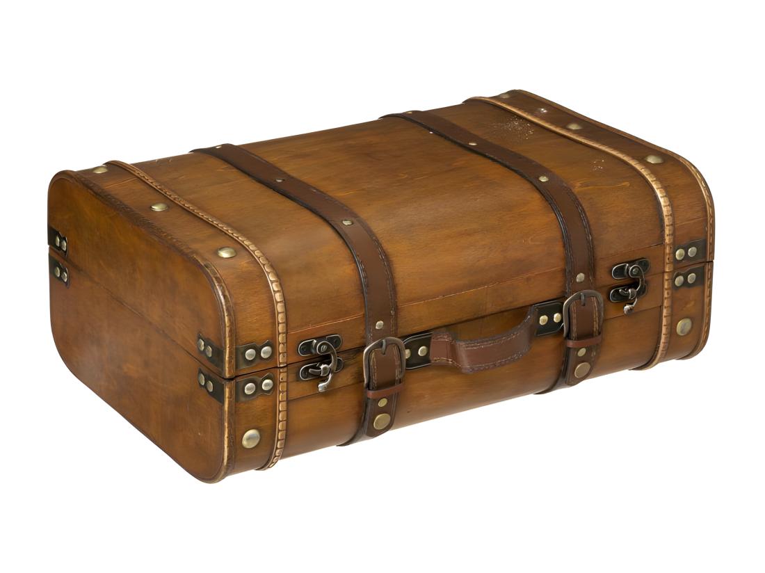 Vente Unique Lot De 2 Coffres De Rangement Cantines Rétro En Bois