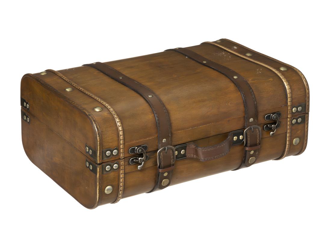 Vente Unique Lot De 2 Coffres De Rangement Cantines Rétro En Bois