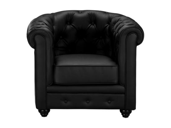 Vente Unique Lot De 2 Fauteuils CHESTERFIELD - Simili Noir