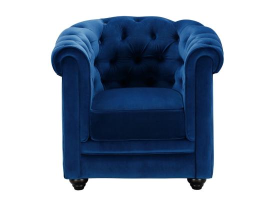 Vente Unique Lot De 2 Fauteuils CHESTERFIELD - Velours Bleu Roi
