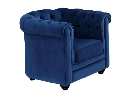 Vente Unique Lot De 2 Fauteuils CHESTERFIELD - Velours Bleu Roi