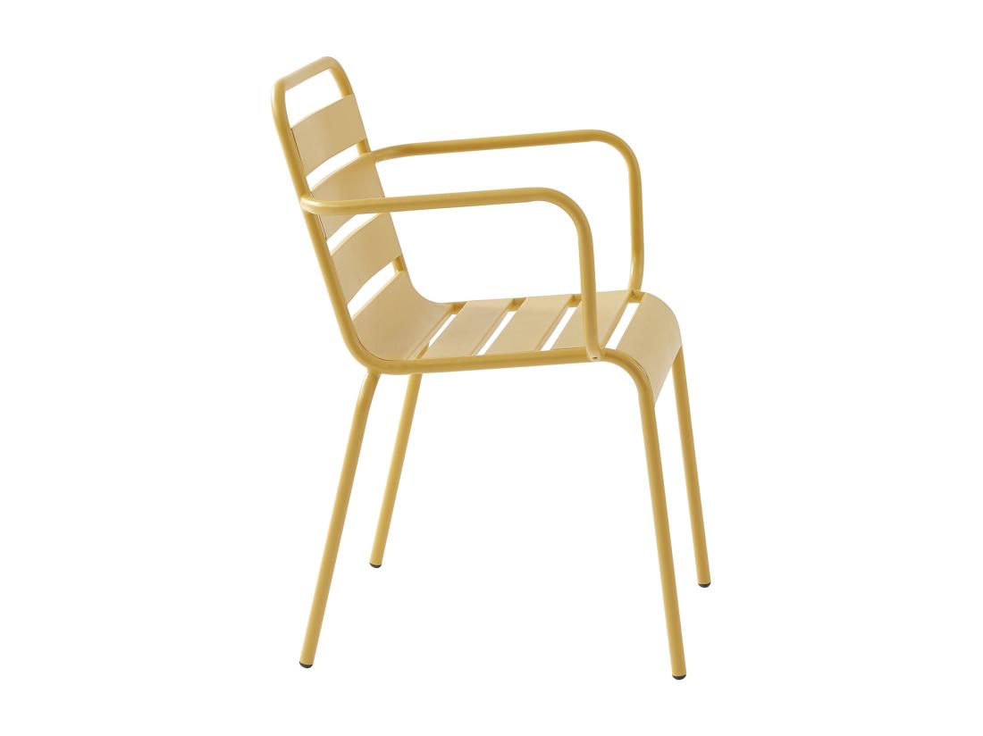 Vente Unique Lot De 2 Fauteuils De Jardin Empilables En Métal - Jaune Moutarde - MIRMANDE De MYLIA