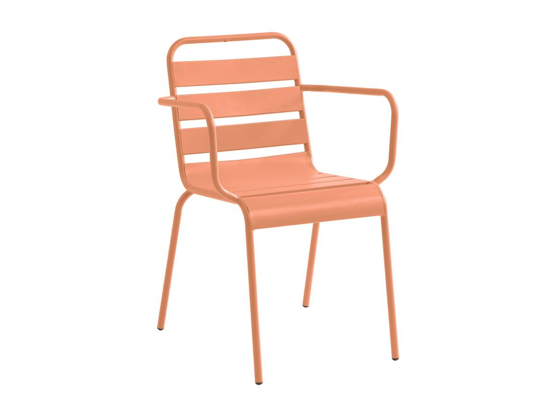 Vente Unique Lot De 2 Fauteuils De Jardin Empilables En Métal - Orange Clair - MIRMANDE De MYLIA