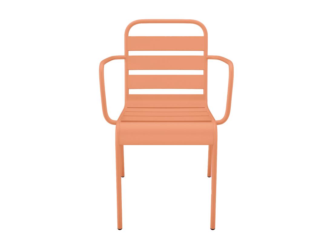 Vente Unique Lot De 2 Fauteuils De Jardin Empilables En Métal - Orange Clair - MIRMANDE De MYLIA