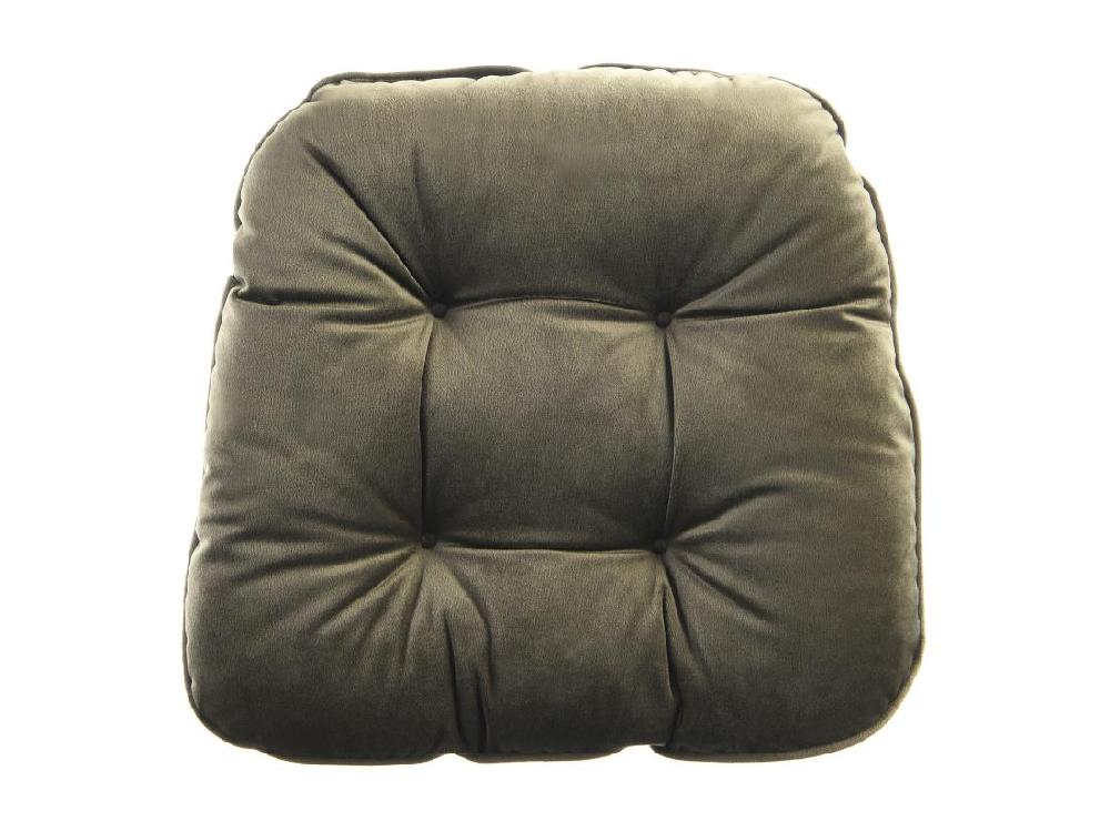 Vente Unique Lot De 2 Galettes De Chaise Matelassées Réversibles - 40 X 40 Cm - Vert Kaki Et Gris Clair - DOLASO