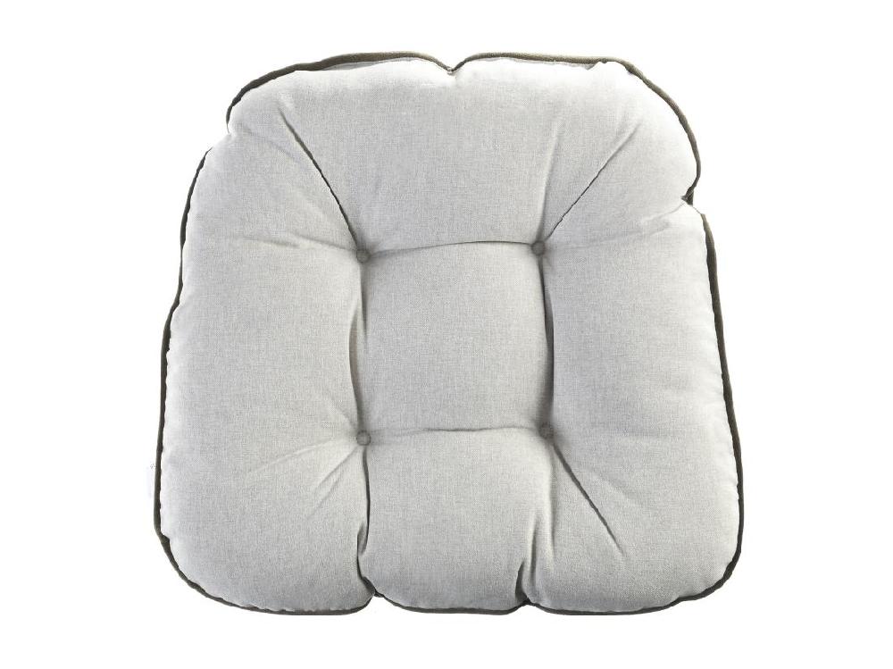 Vente Unique Lot De 2 Galettes De Chaise Matelassées Réversibles - 40 X 40 Cm - Vert Kaki Et Gris Clair - DOLASO