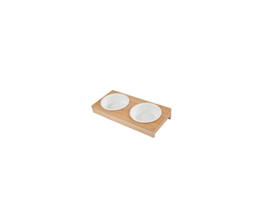 Vente Unique Lot De 2 Gamelles Chien & Chat "Bambou" 29cm Blanc