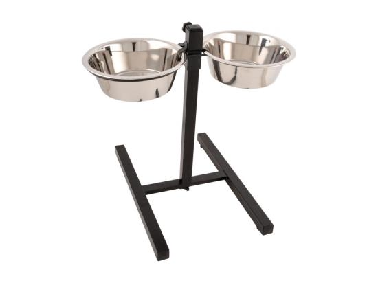 vente unique Lot de 2 Gamelles pour Chien "Réglable" 46cm Argent