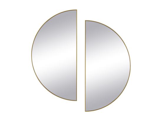 Vente Unique Lot De 2 Miroirs Demi-cercle Design En Métal - L.50 X H.100 Cm - Doré - GAVRA