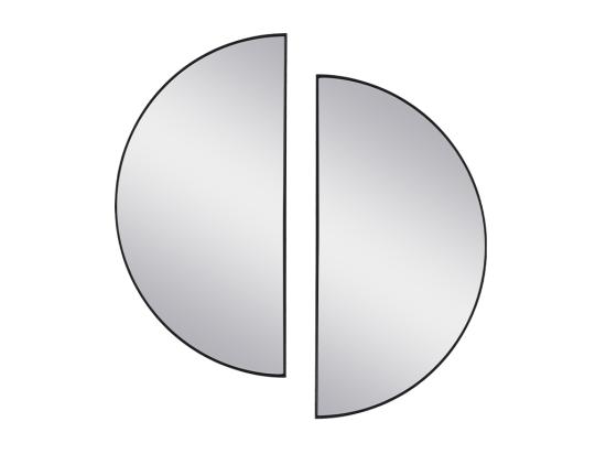 Vente Unique Lot De 2 Miroirs Demi-cercle Design En Métal - L.50 X H.100 Cm - Noir - GAVRA