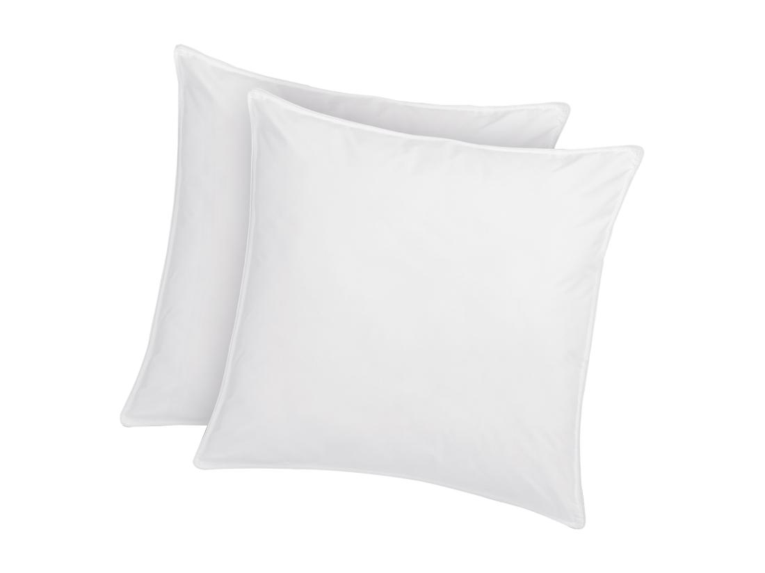 Vente Unique Lot De 2 Oreillers Traitement Anti-acariens Naturel Greencare - 60 X 60 Cm - 550 Gr - Blanc - Coton - AZYLIA