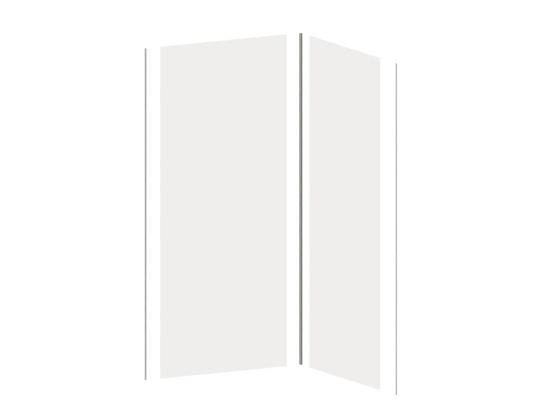 Vente Unique Lot De 2 Panneaux Muraux De Douche Blanc En Aluminium Avec Profilés - L90 X L120 X H210 Cm - ITZIAR