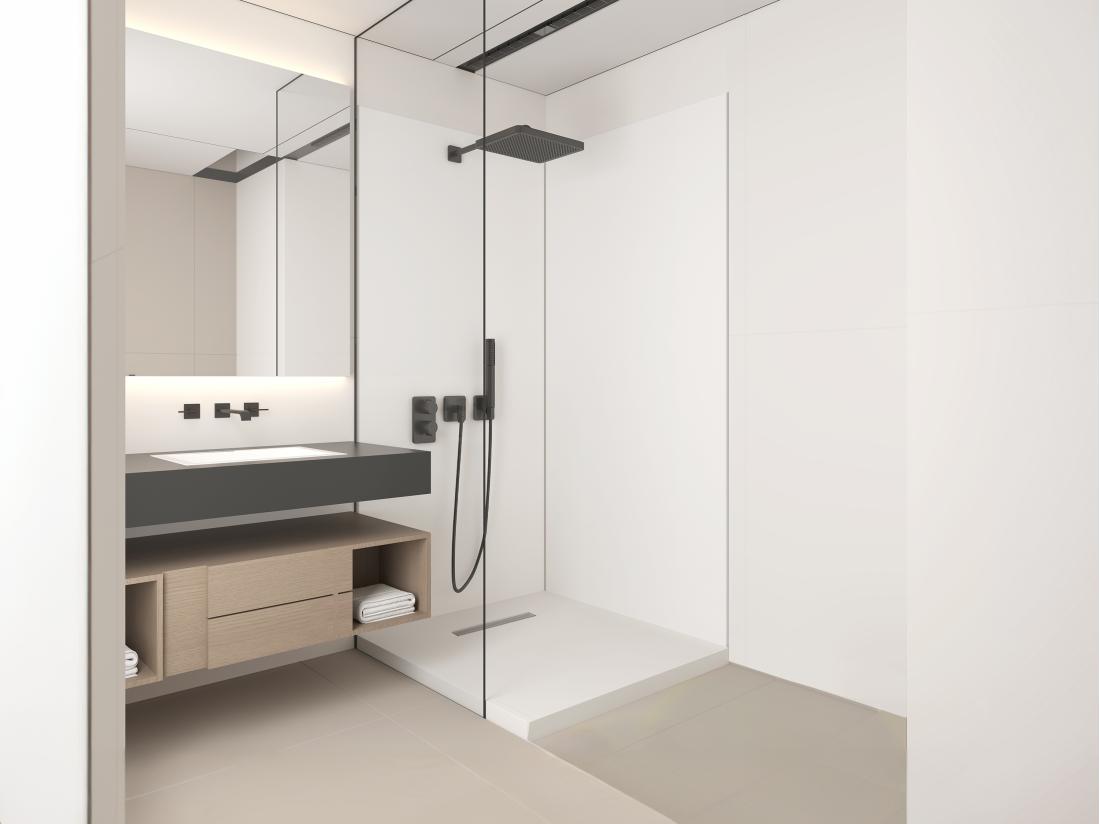 vente unique Lot de 2 panneaux muraux de douche blanc en aluminium avec profilés - 2x L90 x H210 cm - ITZIAR