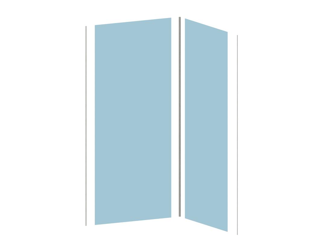 Vente Unique Lot De 2 Panneaux Muraux De Douche Bleu En Aluminium Avec Profilés - L90 X L120 X H210 Cm - ITZIAR