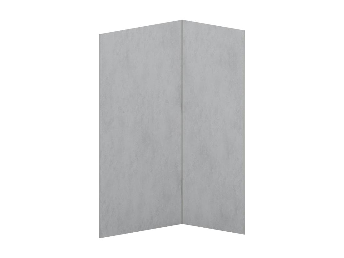 Vente Unique Lot De 2 Panneaux Muraux De Douche Effet Béton Ciré En Aluminium Avec Profilés - L90 X L120 X H210 Cm - ARFINO