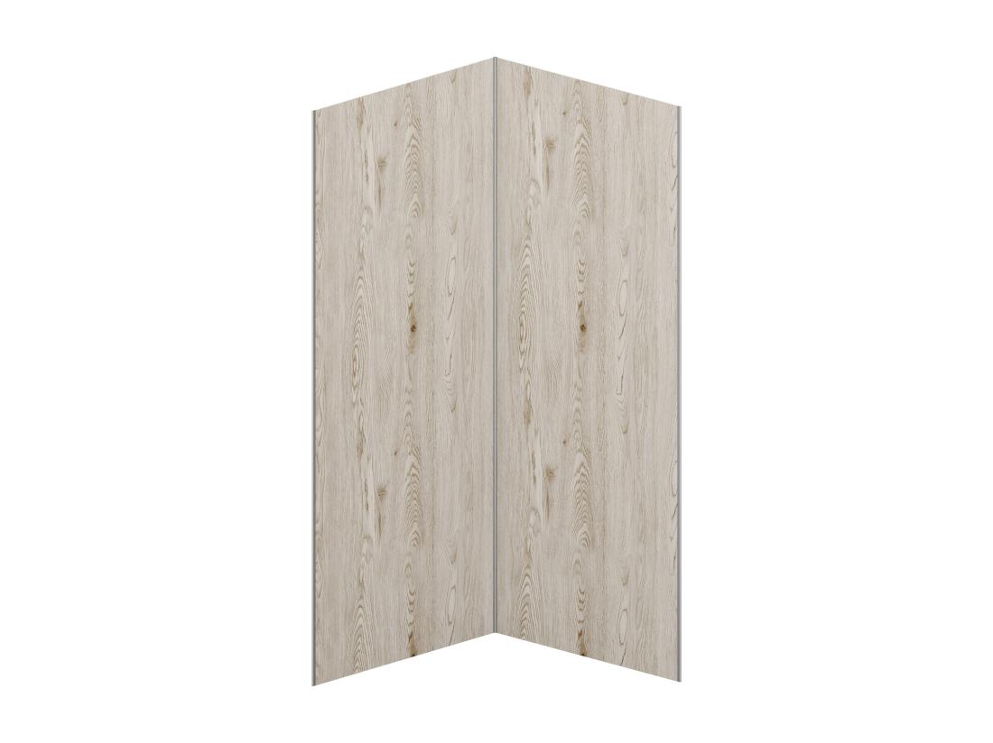 Vente Unique Lot De 2 Panneaux Muraux De Douche Effet Bois Clair En Aluminium Avec Profilés - 2 X L90 X H210 Cm- ENEKO