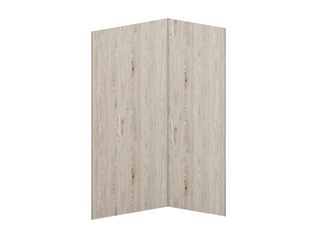 Vente Unique Lot De 2 Panneaux Muraux De Douche Effet Bois Clair En Aluminium Avec Profilés - L90 X L120 X H210 Cm - ENEKO