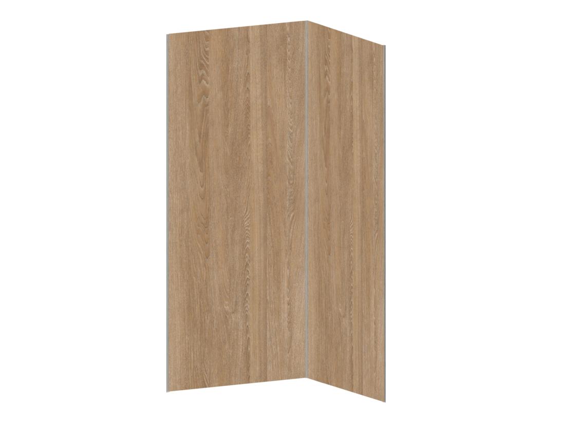 Vente Unique Lot De 2 Panneaux Muraux De Douche Effet Bois En Aluminium Avec Profilés - L90 X L120 X H210 Cm - ENEKO
