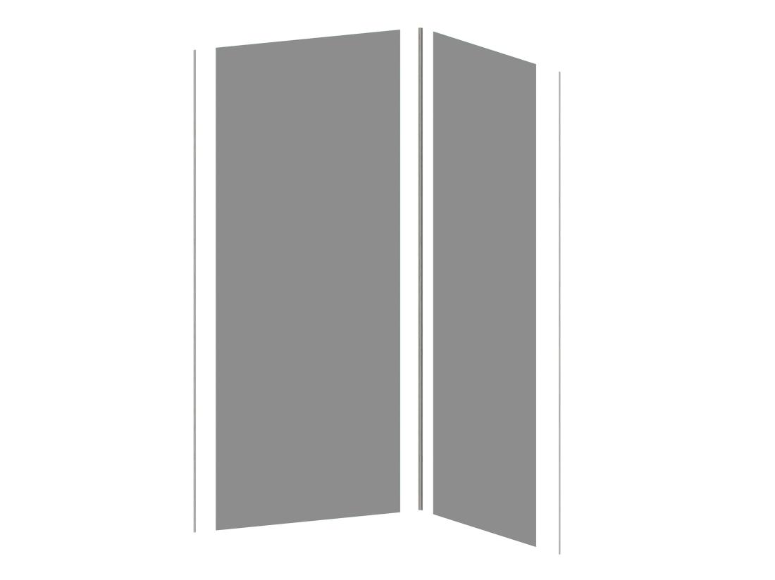 Vente Unique Lot De 2 Panneaux Muraux De Douche Gris En Aluminium Avec Profilés - L90 X L120 X H210 Cm - ITZIAR