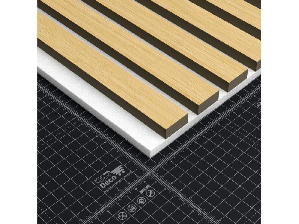 Vente Unique Lot De 2 Panneaux Tasseaux Bois - Chêne Feutre Blanc - 3 M² 2500 X 600 Mm Mon Marché Déco