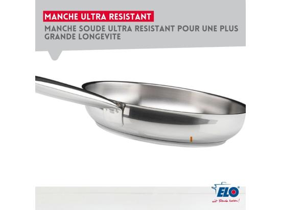 Vente Unique Lot De 2 Poêles Inox De 24 Cm Et 28 Cm Elo Profi Therm