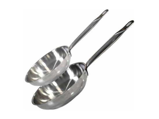 vente unique Lot de 2 poêles inox de 24 cm et 28 cm Elo Profi Therm