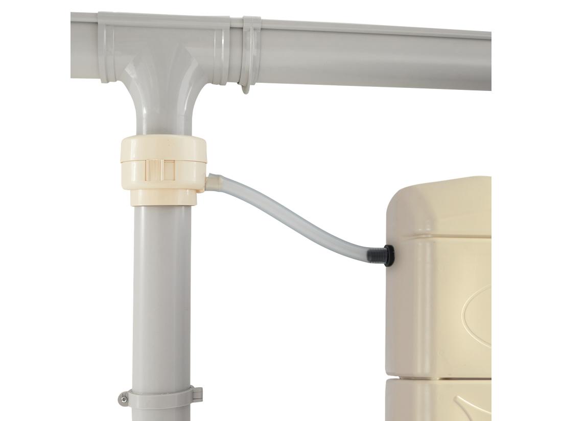 vente unique Lot de 2 récupérateurs d'eau. mural Chastang 300L Beige avec kit raccord chéneau inclus