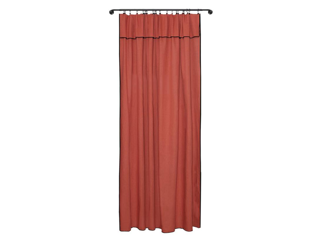 Vente Unique Lot De 2 Rideaux En Coton Et Lin - L. 140 X H. 280 Cm - Terracotta - BORINA