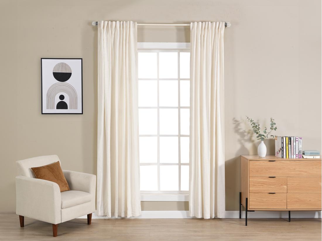 vente unique Lot de 2 rideaux - L. 150 x H. 260 cm - Crème - ORLYNA