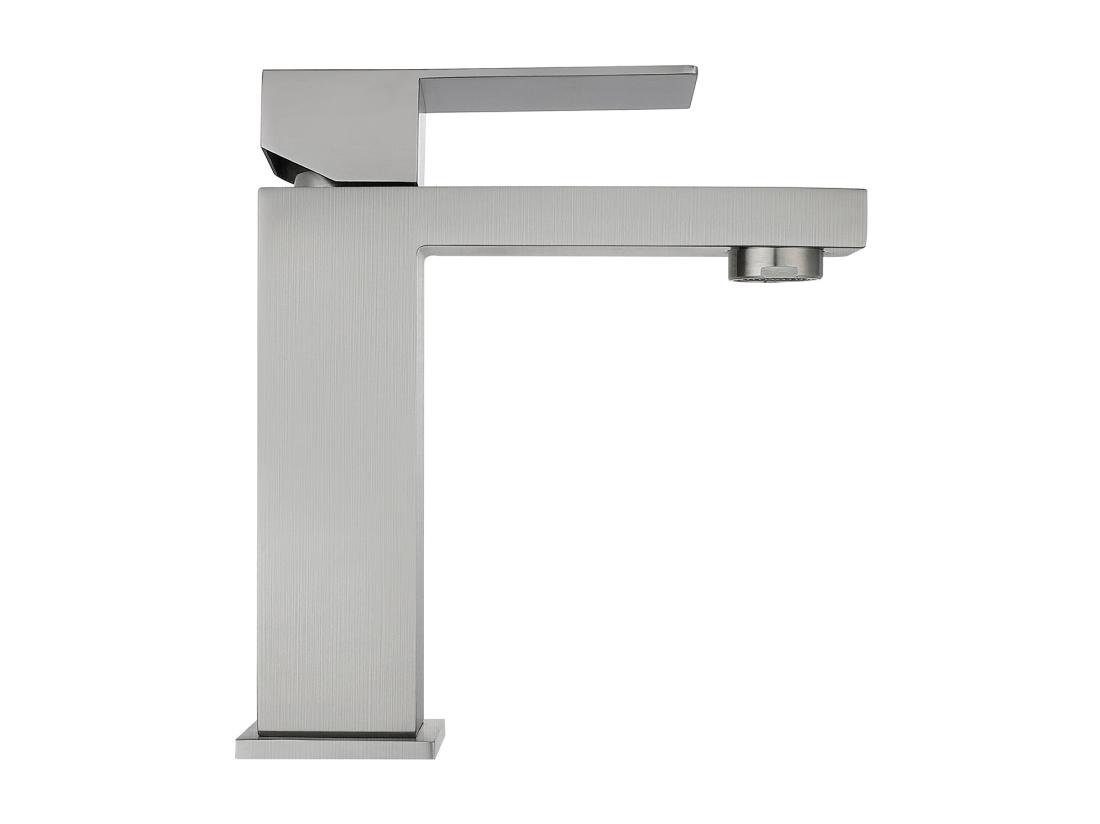 Vente Unique Lot De 2 Robinets Mitigeurs Mécaniques Carrés En Inox - Coloris Nickel Brossé - H17 3 Cm - CANILAS