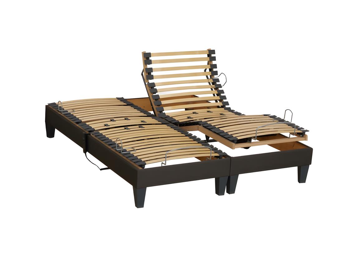 Vente Unique Lot De 2 Sommiers De Relaxation électrique VANESSA Confort Ajustable Dimensions - 2x80 X 200 Cm