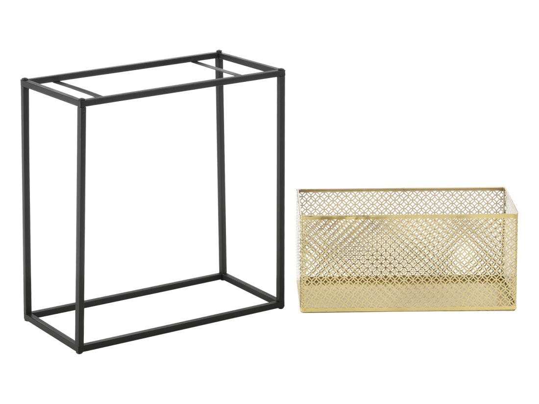 Vente Unique Lot De 2 Supports De Plante Anderlues Noir Laiton [en.casa]