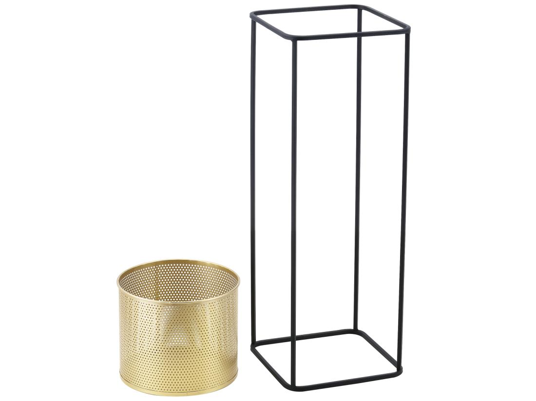 vente unique Lot De 2 Supports De Plante Mettet Noir Doré [en.casa]