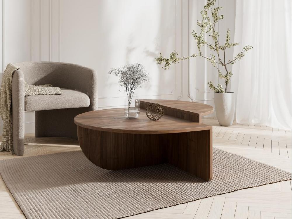vente unique Lot de 2 tables basses - Naturel foncé - ALOEVA II