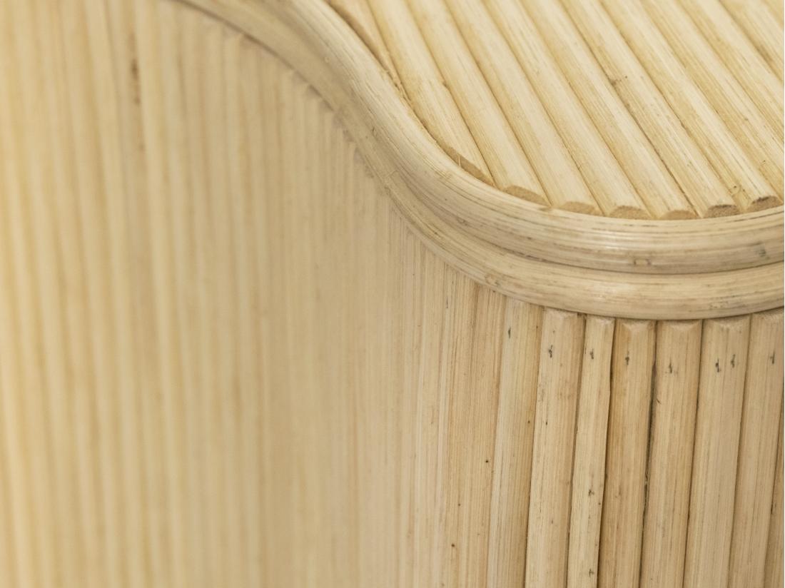 Vente Unique Lot De 2 Tables D'appoint Organiques Avec Rangement - Rotin - L. 52 X P. 40 X H. 45 Cm Et L. 43.5 X P. 30 X H. 33 5 Cm - Naturel Clair - MARSA