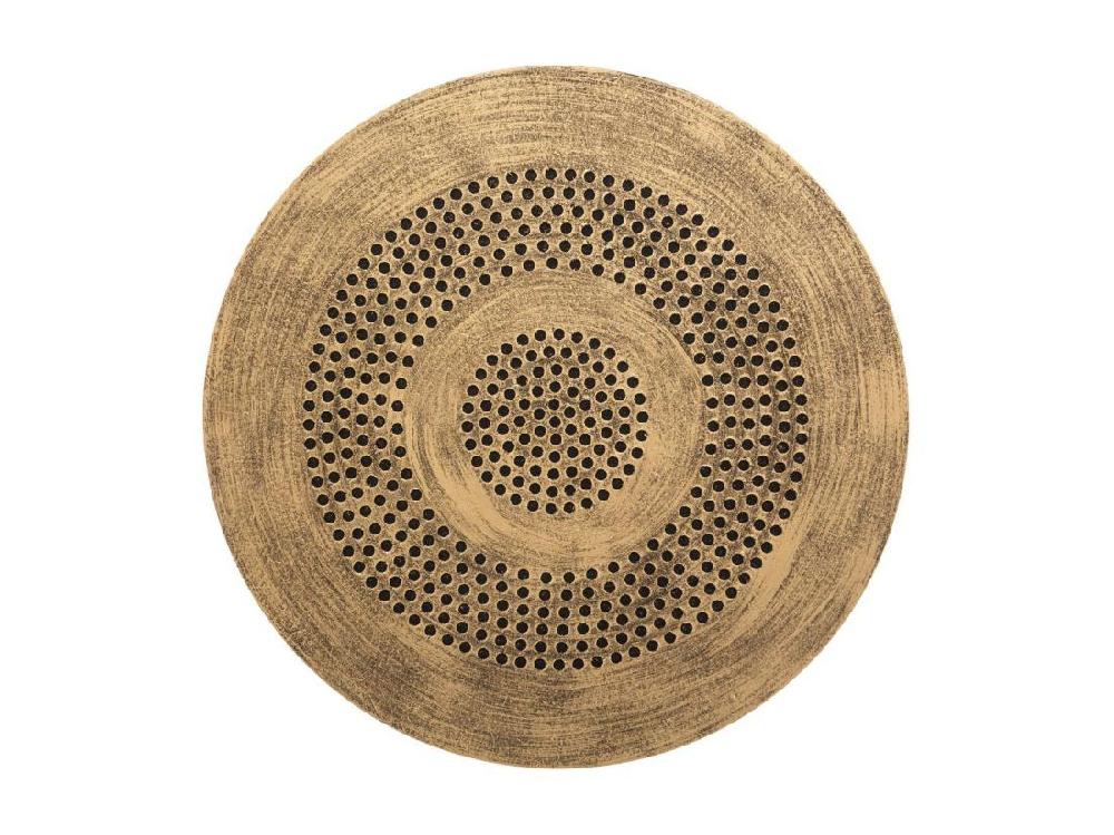 Vente Unique Lot De 2 Tables D'appoint Pied En Métal Et Plateau En Bois Déco Ethnique