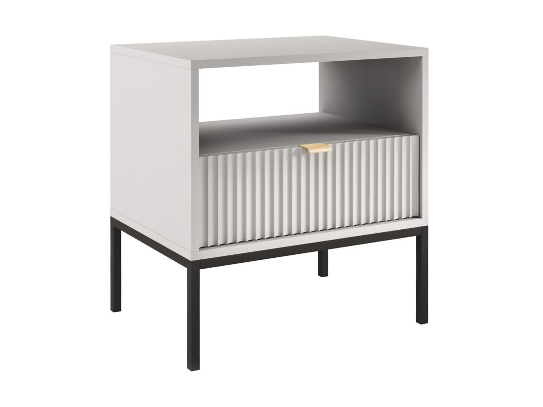 Vente Unique Lot De 2 Tables De Chevet 1 Tiroir Et 1 Niche - Gris - LIOUBA De Pascal Morabito